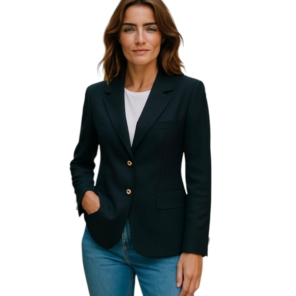 Vtg Pendleton Black Wool Blazer Classic Old Money NWT Sz S 10P - Picture 1 of 14